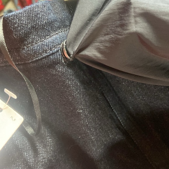 Pilcro Dramatic Bow Back Mini DressSz 6 Avantgarde Denim Cotton Black Anthro - Picture 6 of 9